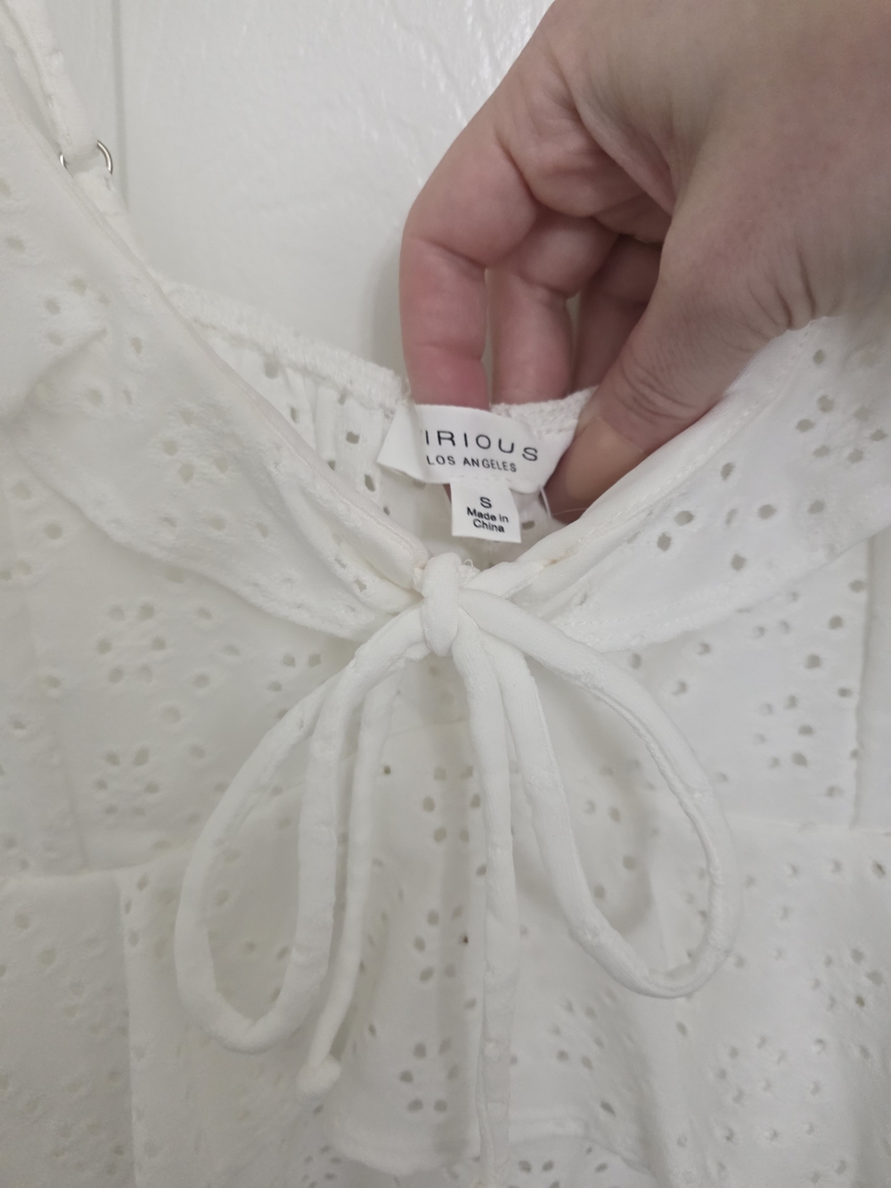 White Eyelet Ruffle Cami - Picture 6 of 11